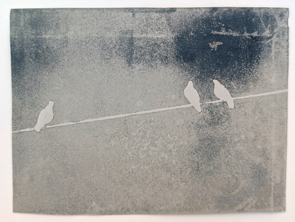 Charcoal Skies | Lino Print