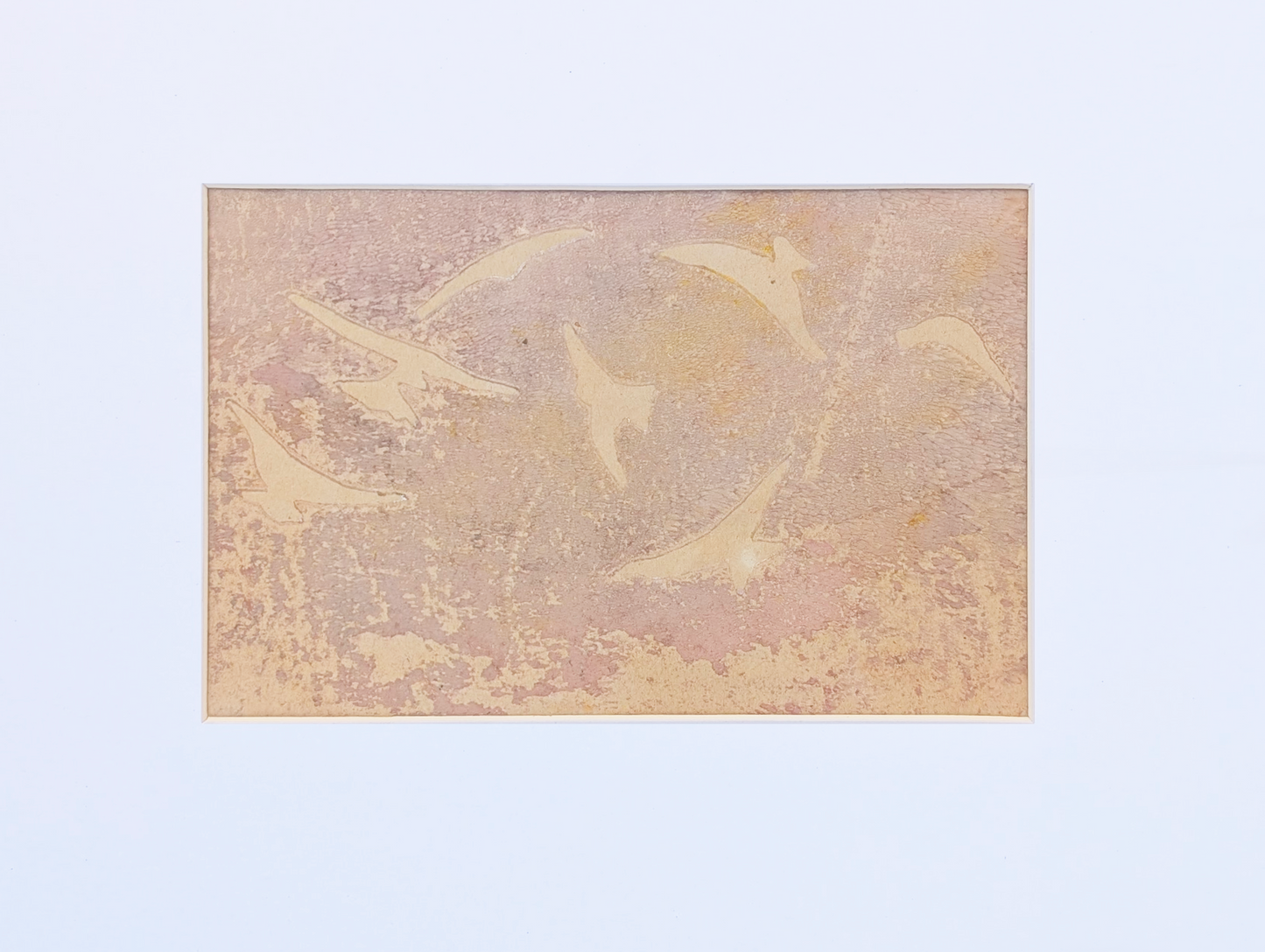 Mauve Gulls | Lino Print