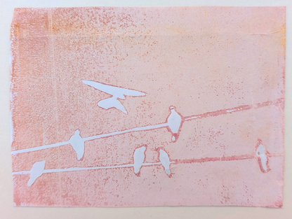 Rose Skies | Lino Print